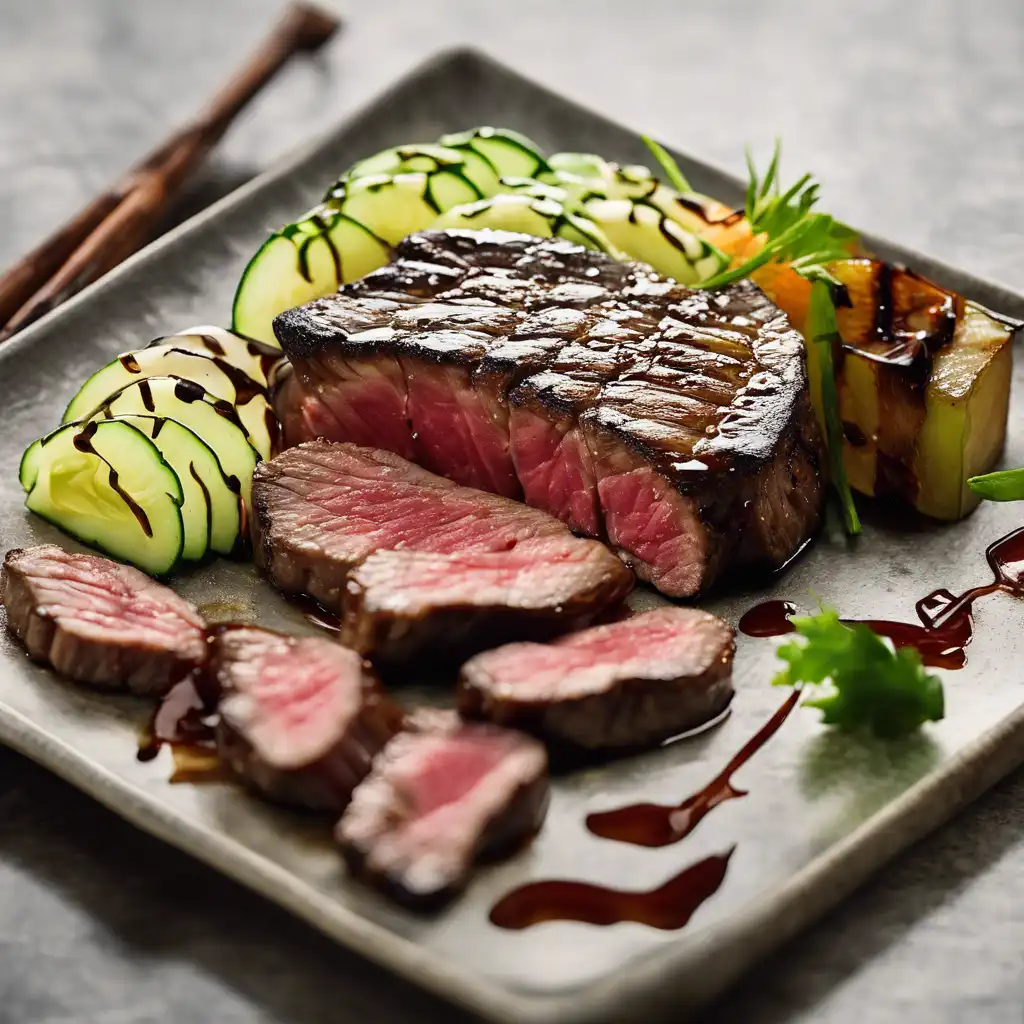 Grilled Steak with Miso Glaze