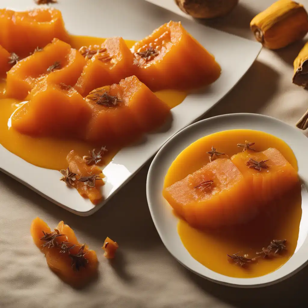 Caramelized Papaya with Rum, Ginger, and Saffron