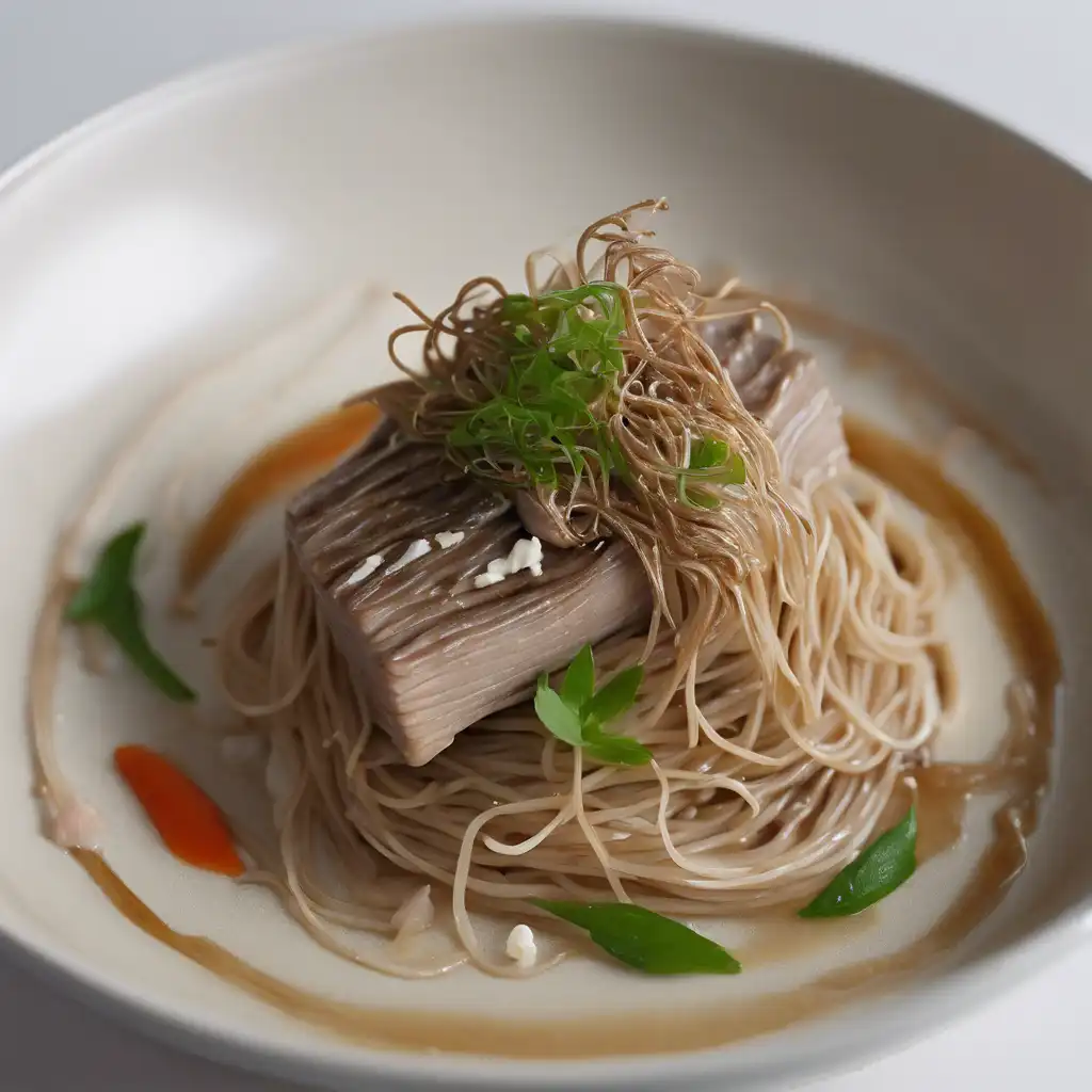 Soba Noodle with Foie Gras and Mascarpone Sauce