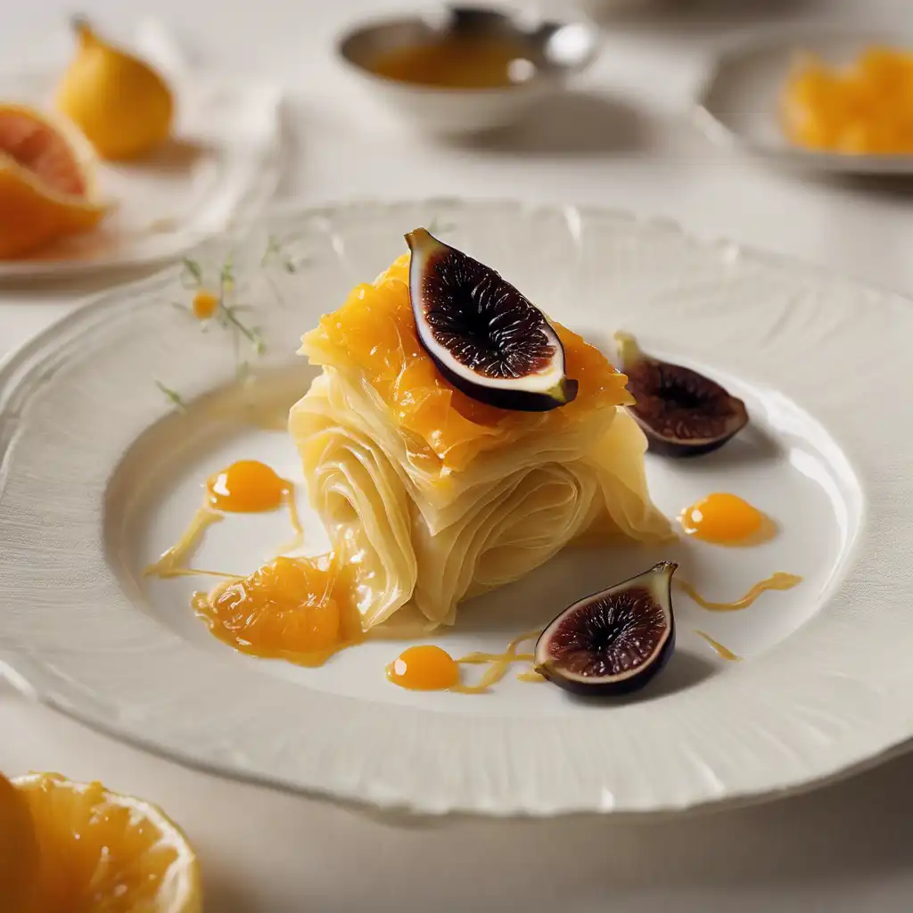 Filo Pastry with Fig Cream and Orange Marmalade
