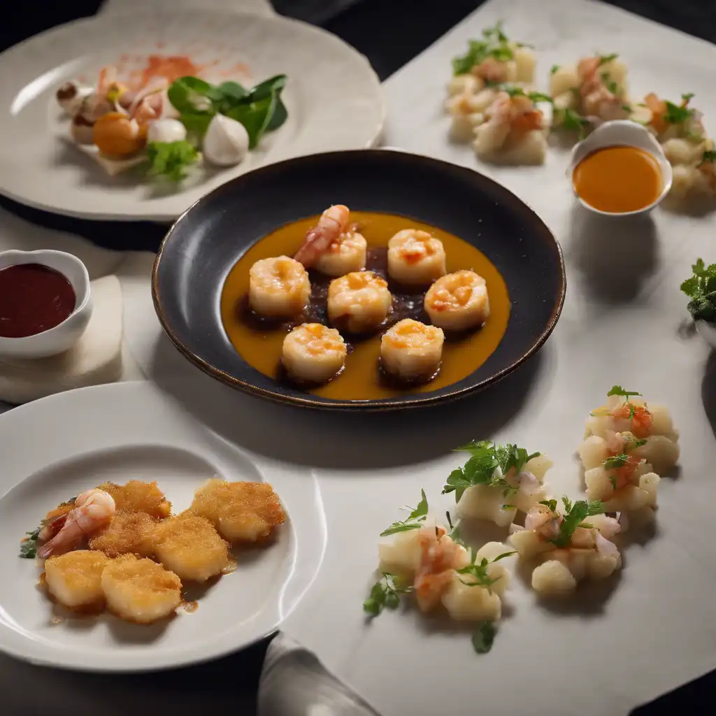 Pitùs with Bacuri Sauce, Marajó Cheese, Shrimp Regional and Aviâa