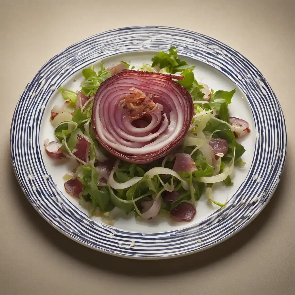 Provençal Onions with Mixed Greens Salad