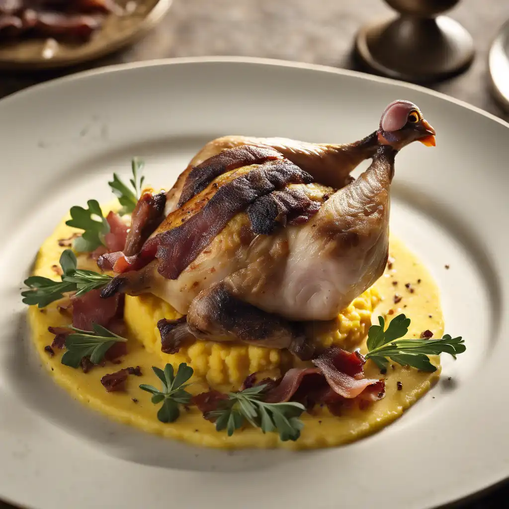 Quail with Herbs, Bacon, and Polenta