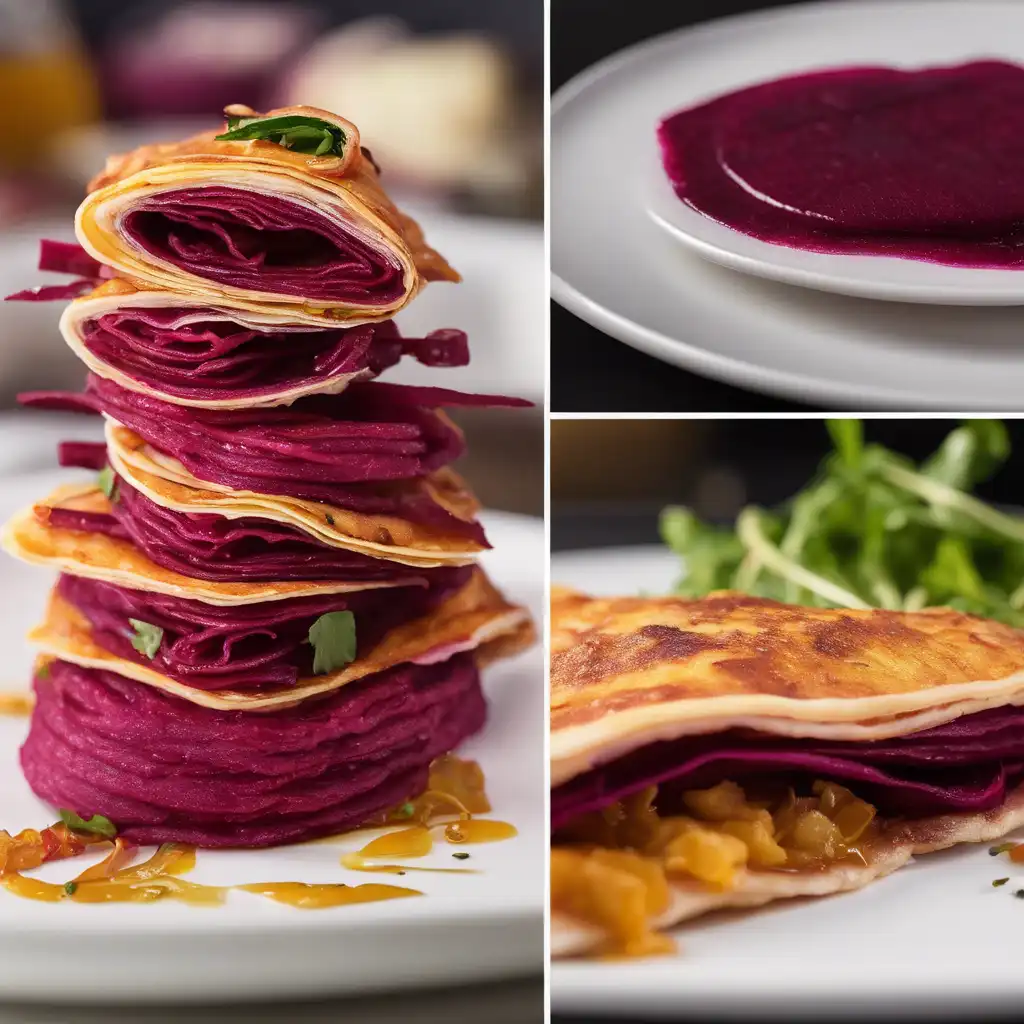 Beet Pancake with Chicken Filling