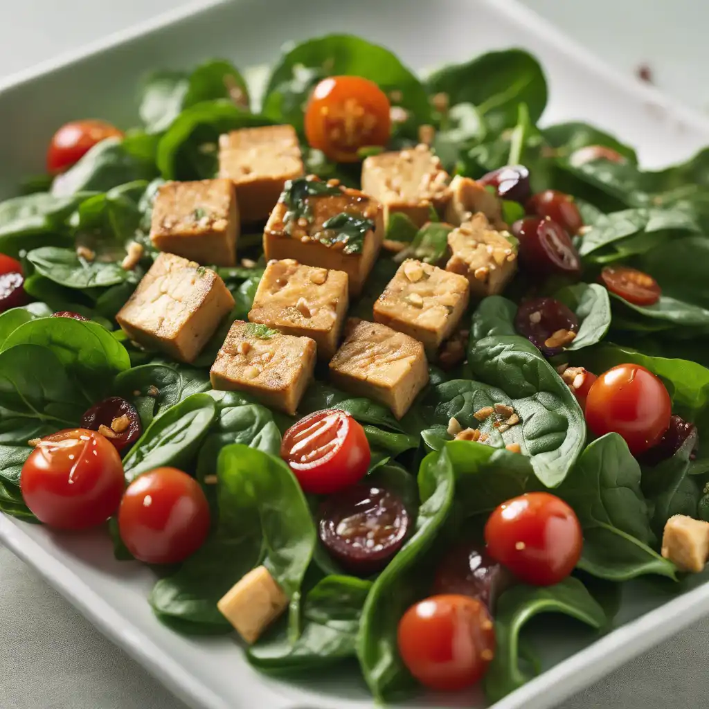 Spinach Salad with Marinated Tofu