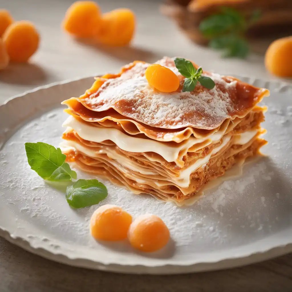 Lasagna Leaves with Cream and Apricot Filling