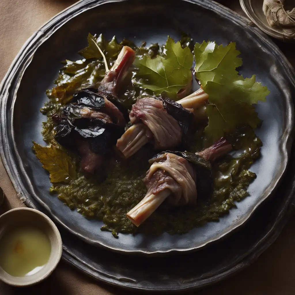 Lamb Shanks with Grape Leaves