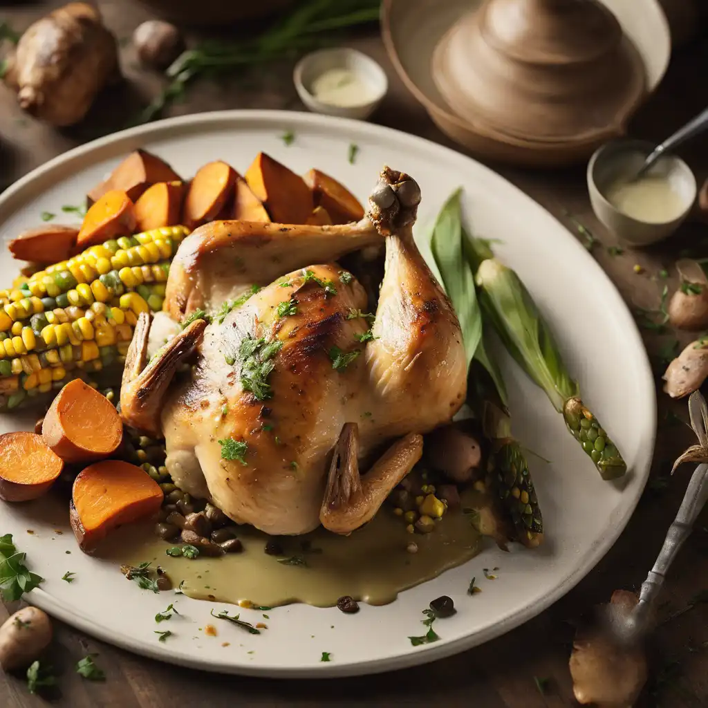 Roasted Chicken with Green Corn