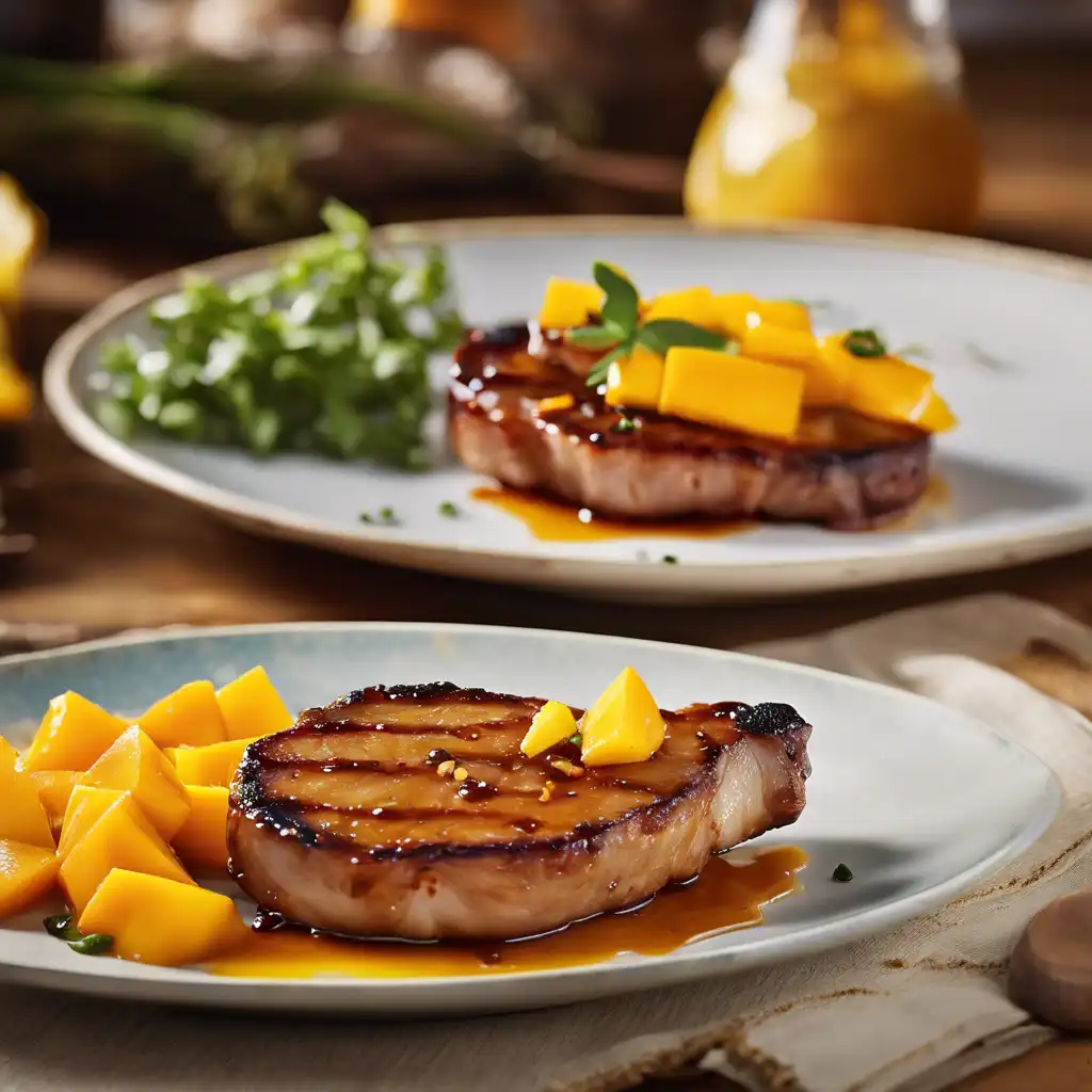 Pork Chop with Caramelized Mango