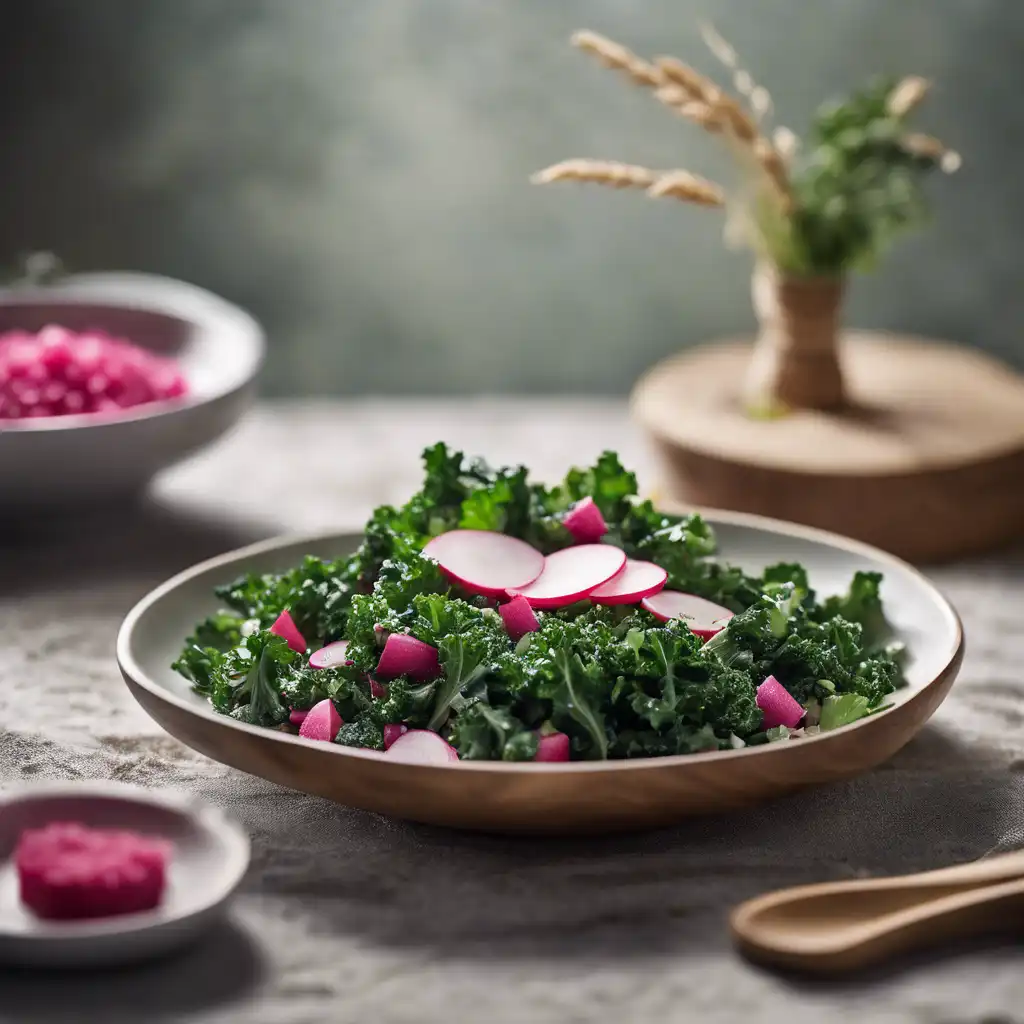 Kale and Radish Salad with Wheat in Coarse Form