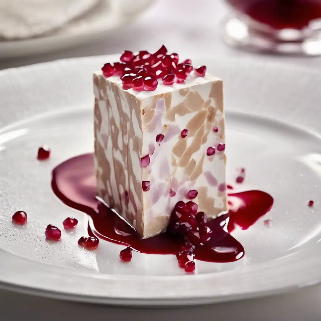 Glace Nougat with Pomegranate Coulis