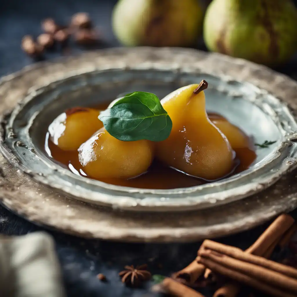 Pear Compote with Cinnamon and Spinach