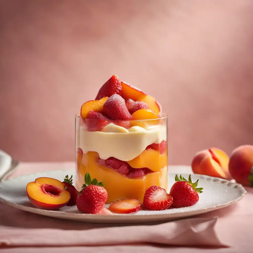 Peach Pudding with Strawberry