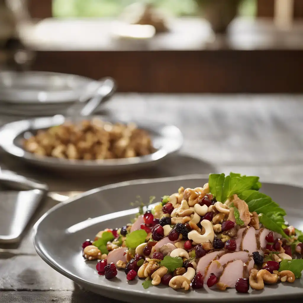 Pernil Salad with Cashews, Currants, and Walnuts