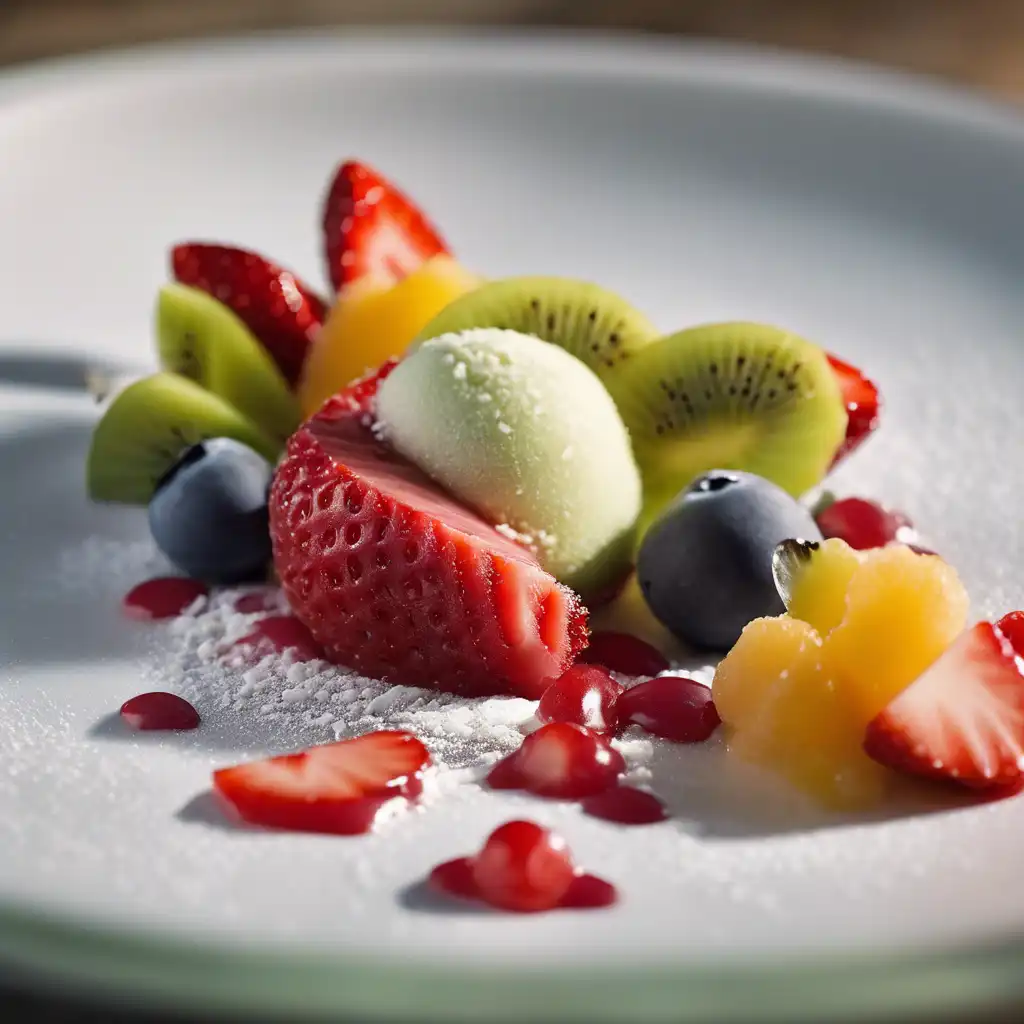 Afternoon Treat with Fruits and Sorbet