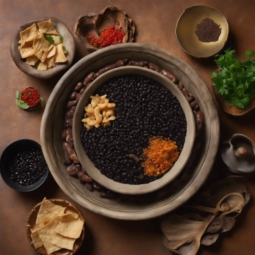 Black Beans with Pork Rind and Spices