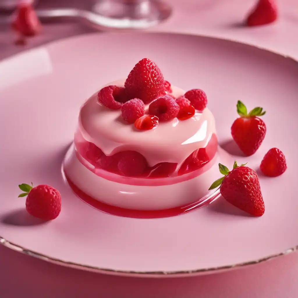 Strawberry Cream with Raspberry Gelatin