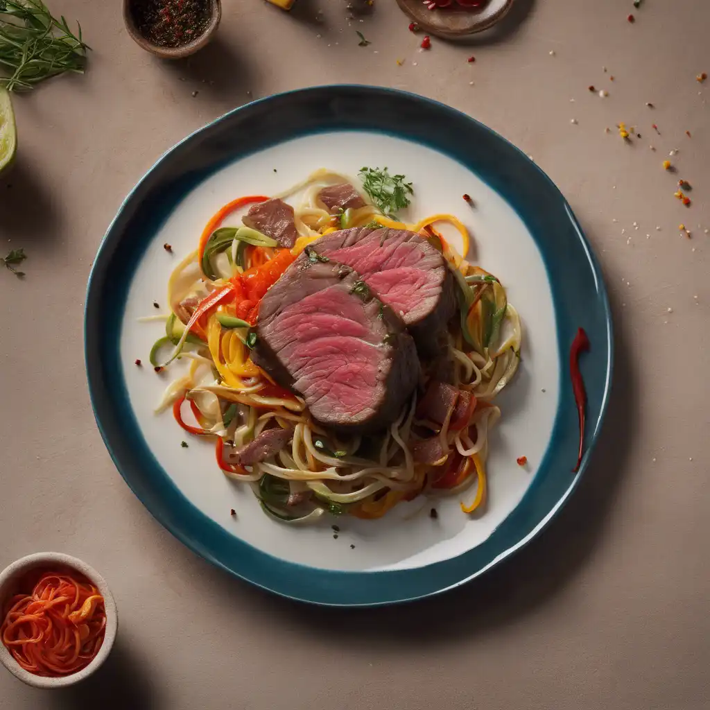 Fillet Mignon with Vegetable Noodles