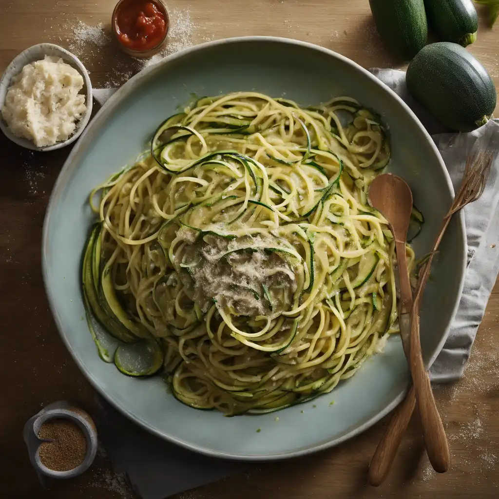 Whole Wheat Spaghetti with Zucchini Sauce