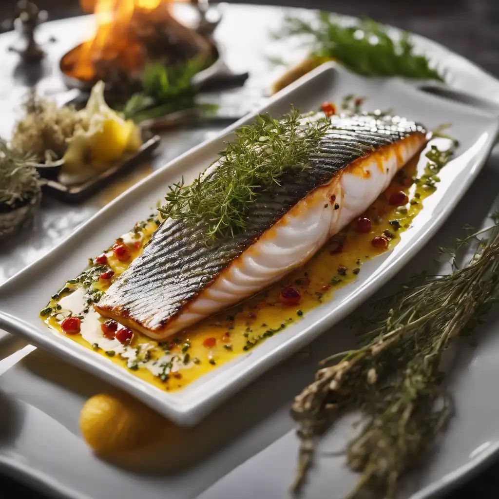 Flambéed Fish with Herbs