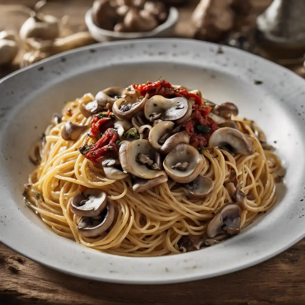 Spaghetti with Mushrooms and Sun-dried Tomatoes