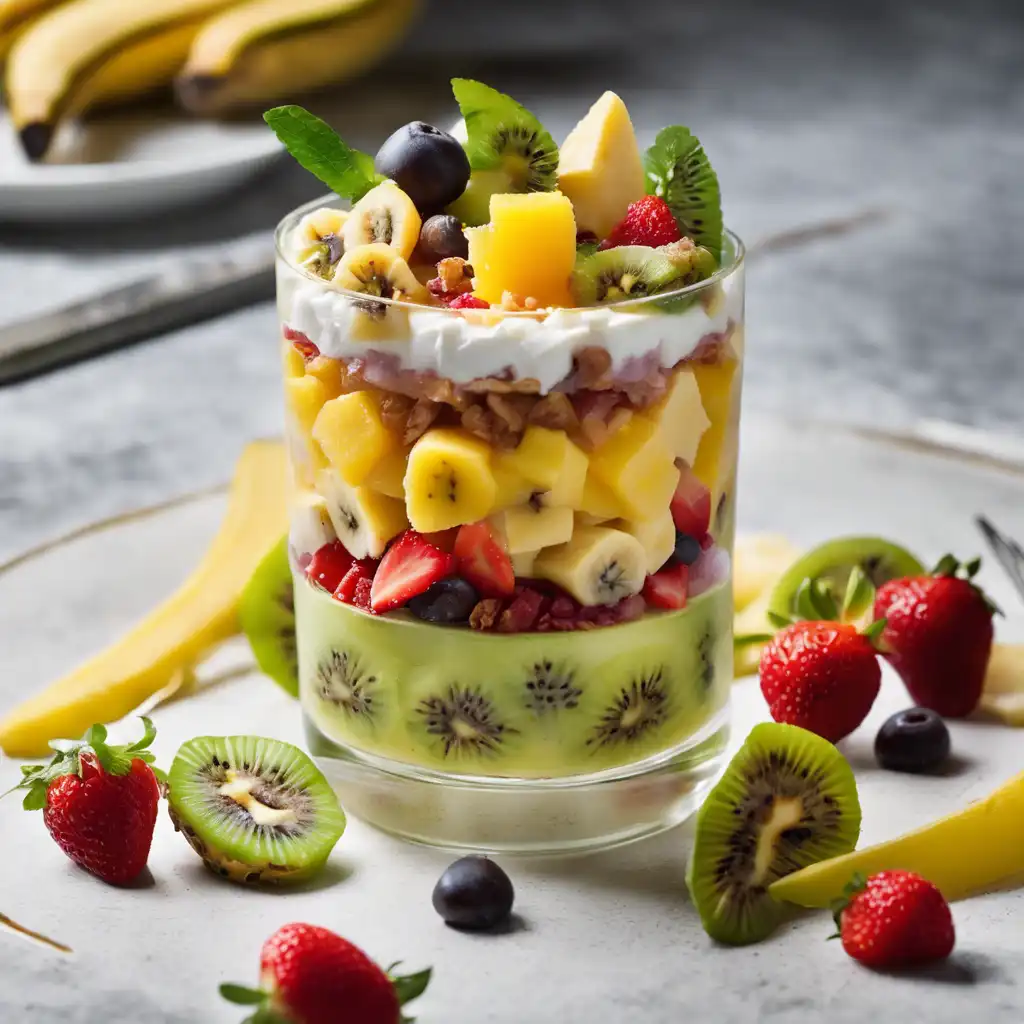 Fruit Parfait with Banana and Passionfruit Pulp