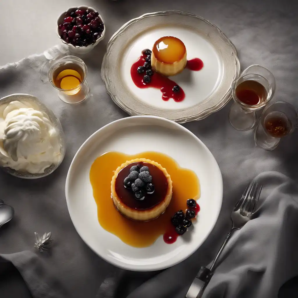 Rum-Glazed Flan with Currants