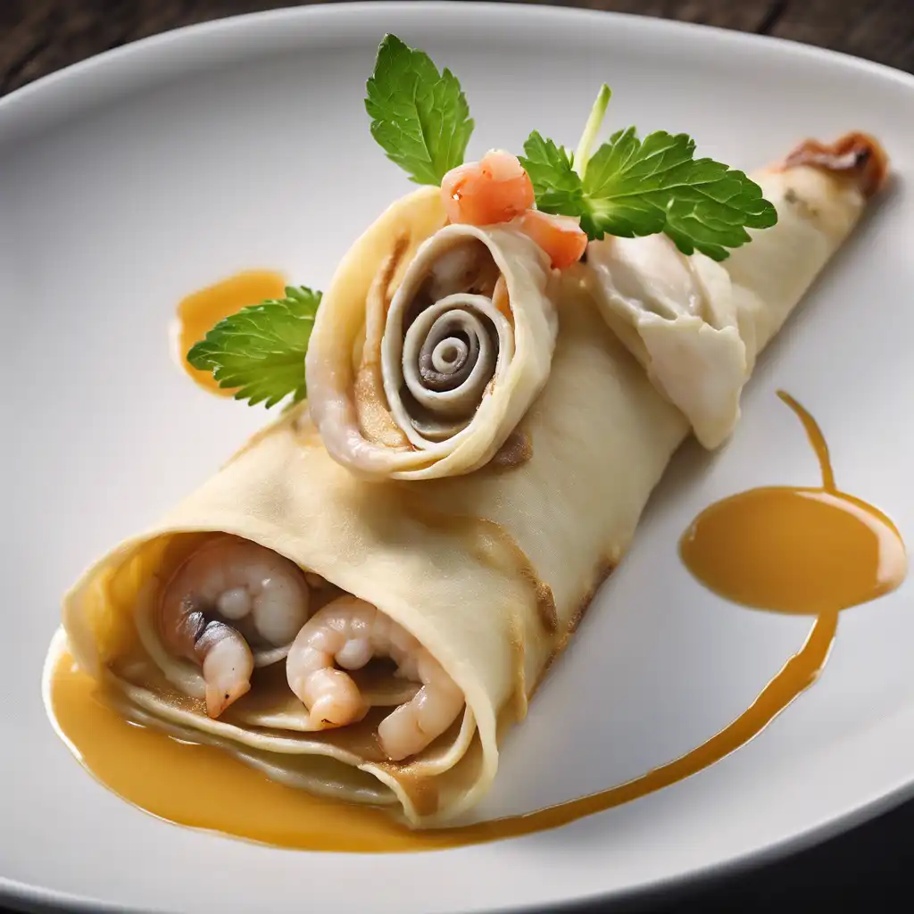 Snail Crepe with Shrimp Filling