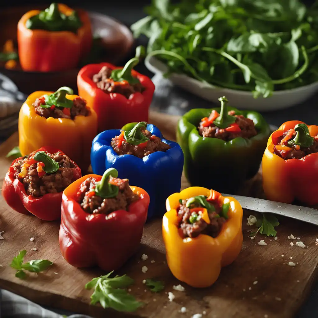 Stuffed Mini Bell Peppers with Ground Beef Filling