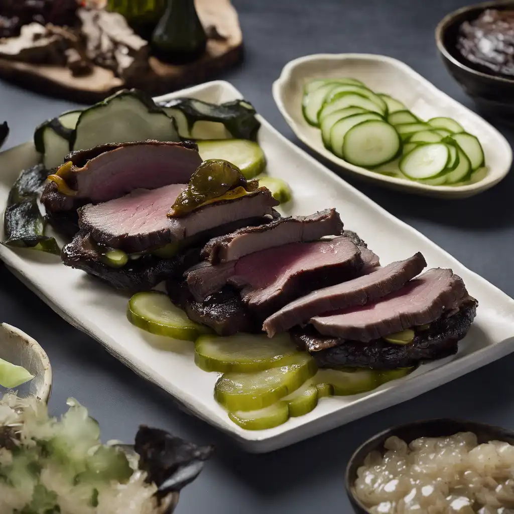 Black Pork Sandwiches with Braised Beef and Pickles Reinés Recipe