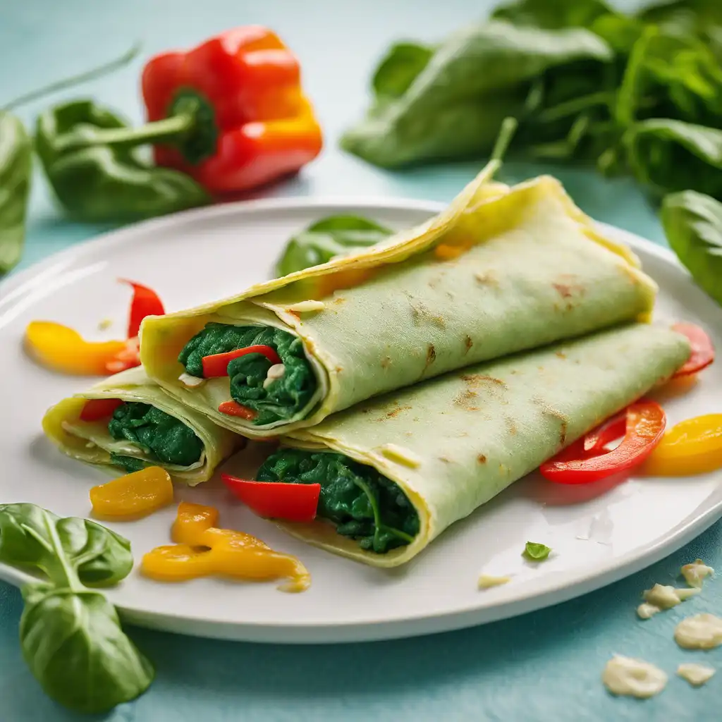 Spinach and Bell Pepper Crepe