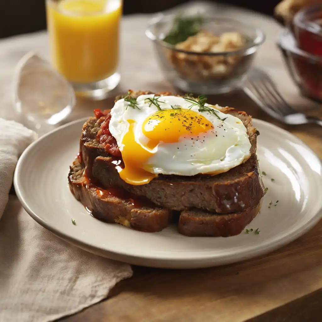 Meatloaf on Toast with Egg and Mayo