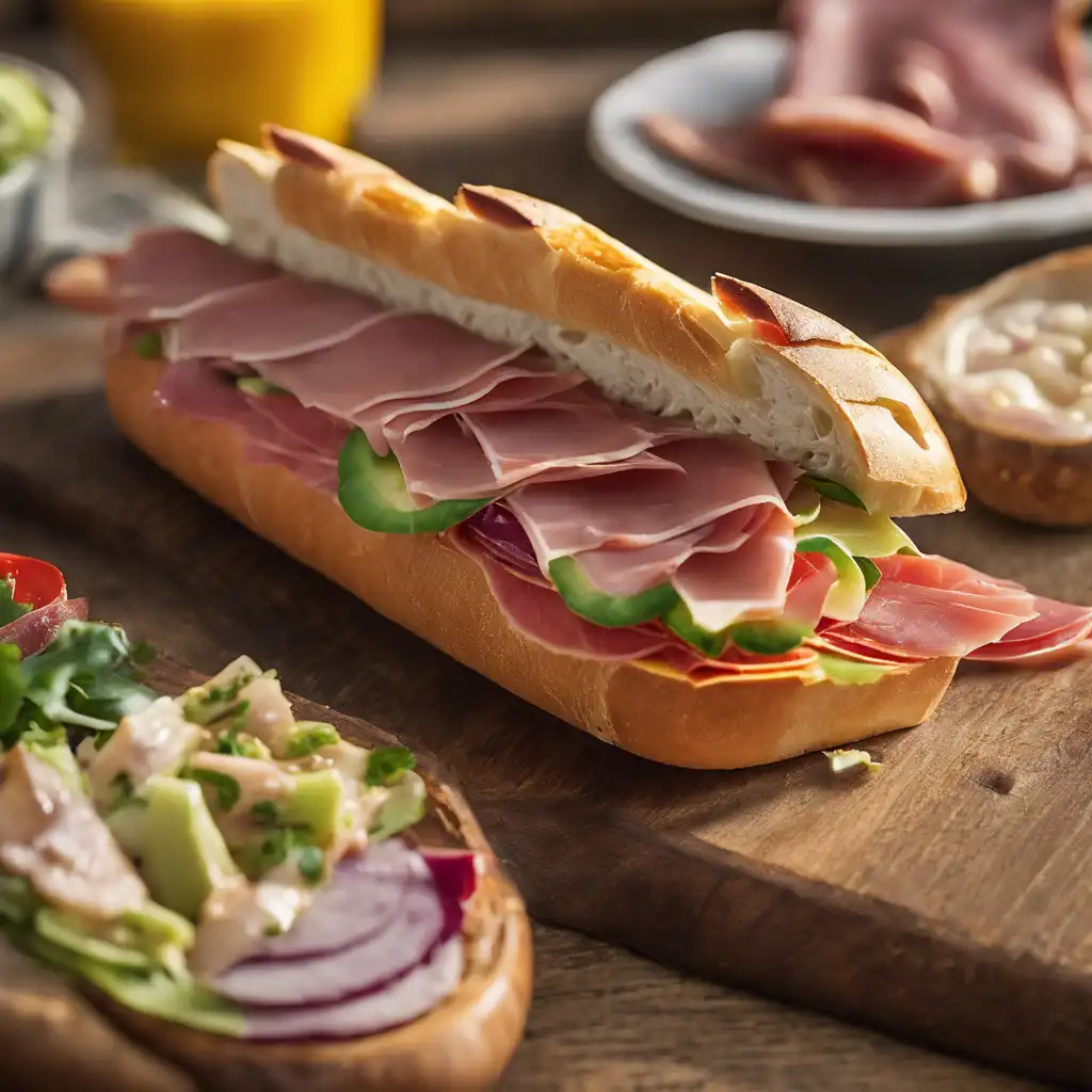 Peruvian Cold Cut Sandwich in Baguette