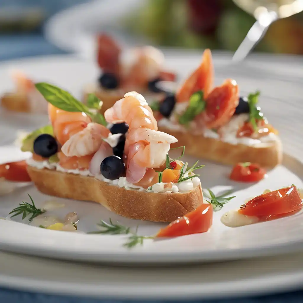 Seafood Fruits Crostini