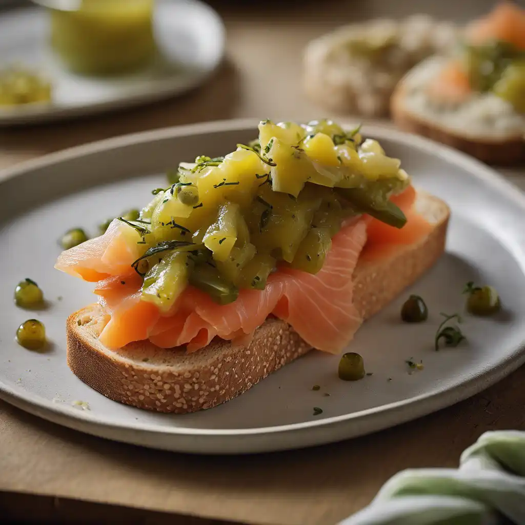 Smoked Salmon with Pickle Relish