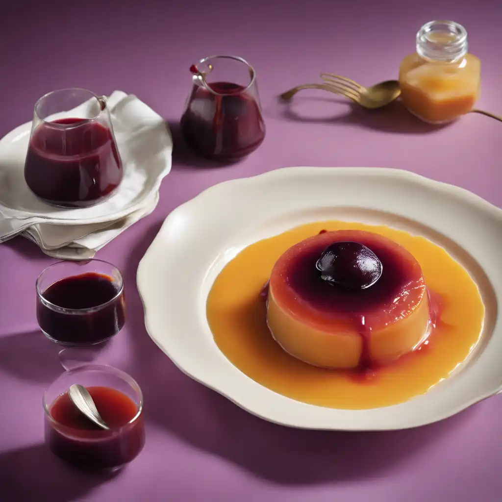 Sweetened Condensed Milk Pudding with Plum Sauce