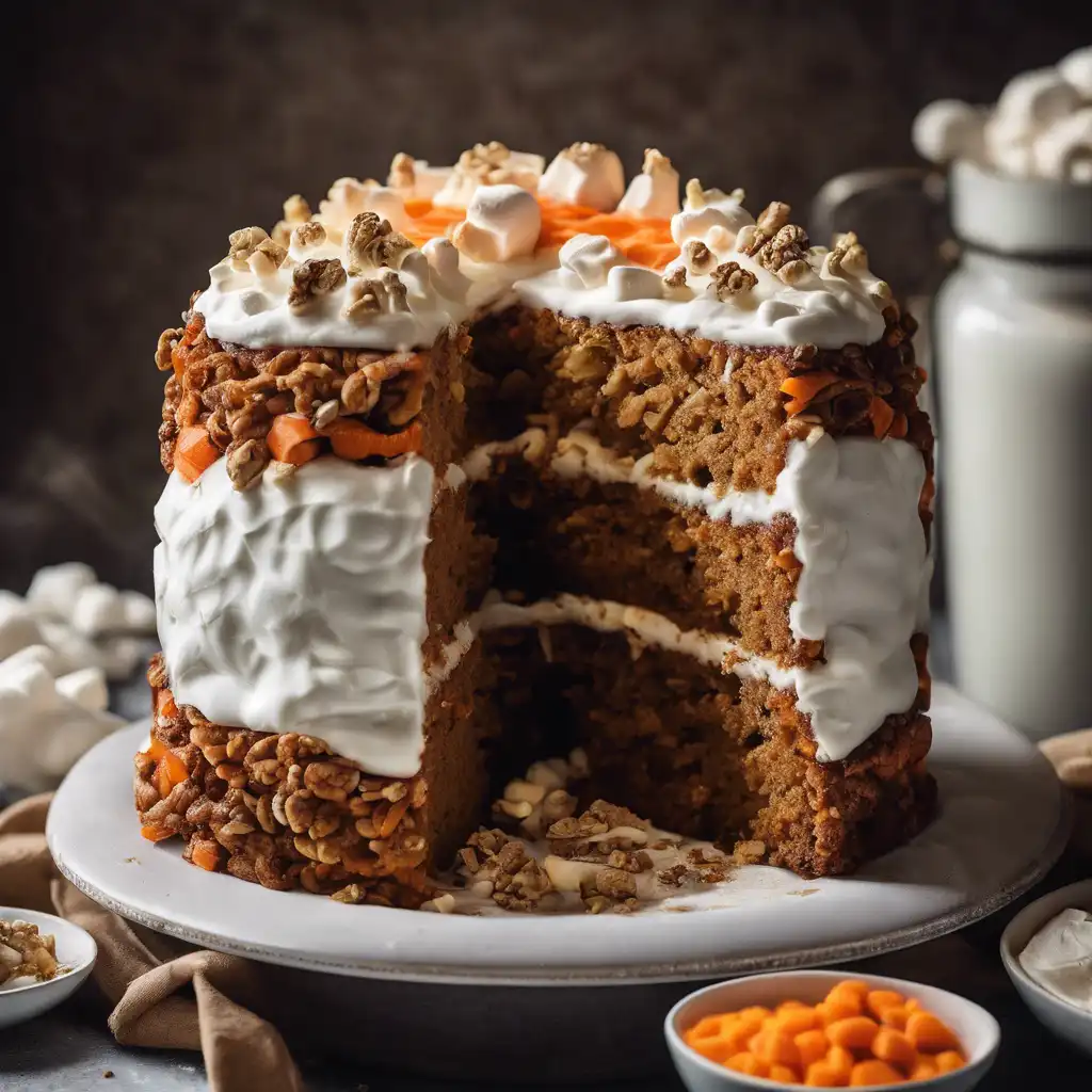 Carrot and Walnut Cake with Marshmallow (diet)