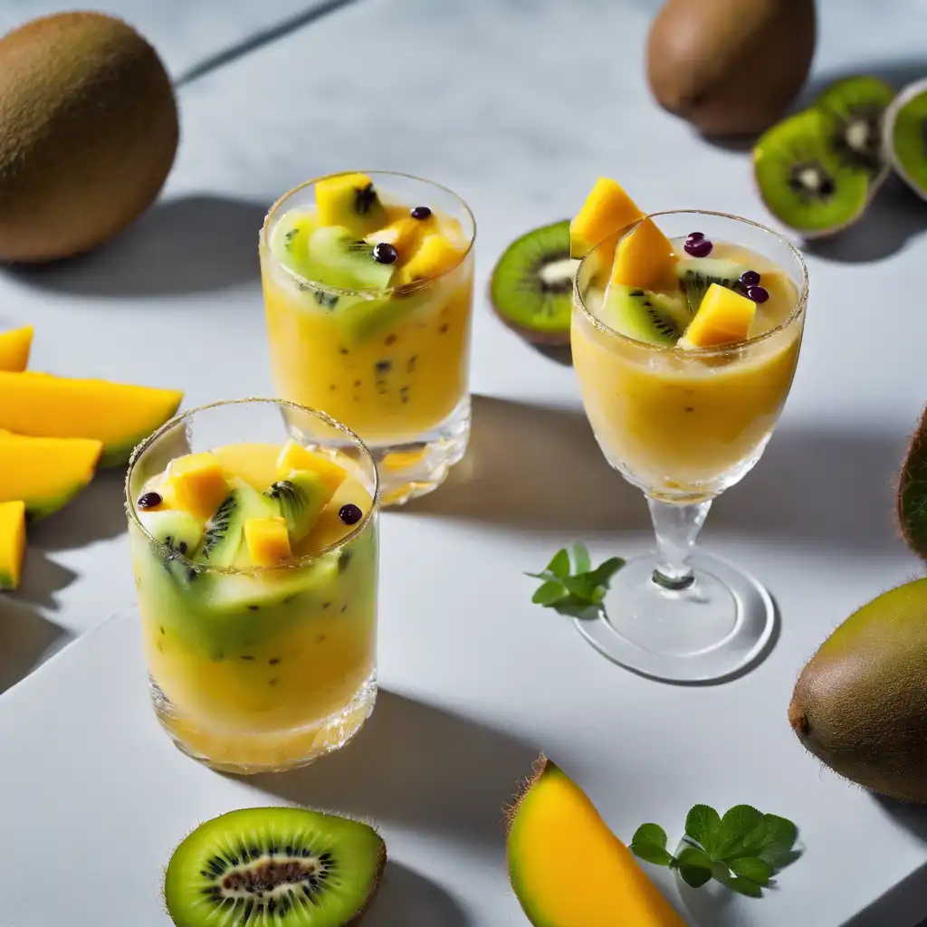 Mango, Kiwi, and Passionfruit Cocktail with Tequila