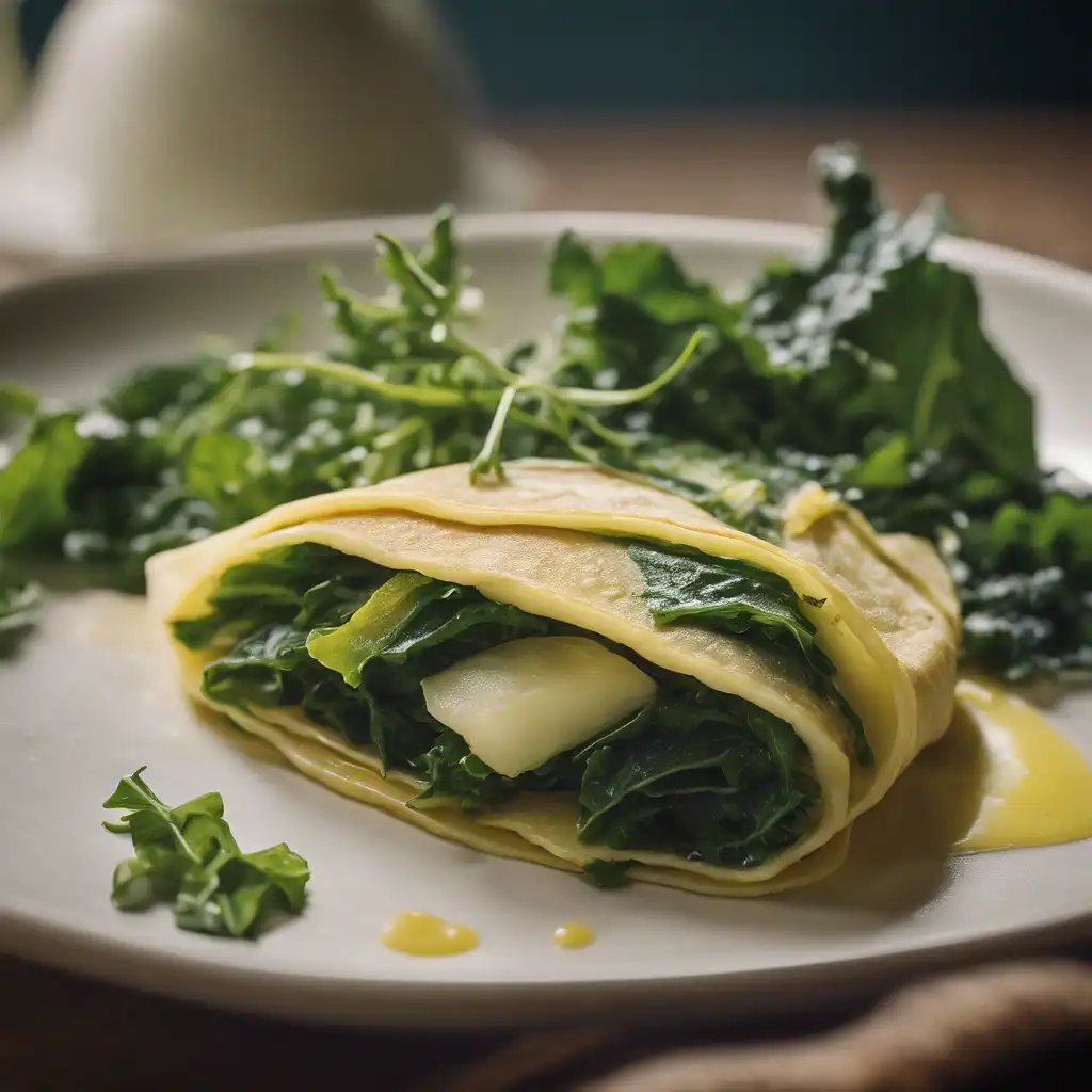 Stuffed Pancake with Turnip Greens