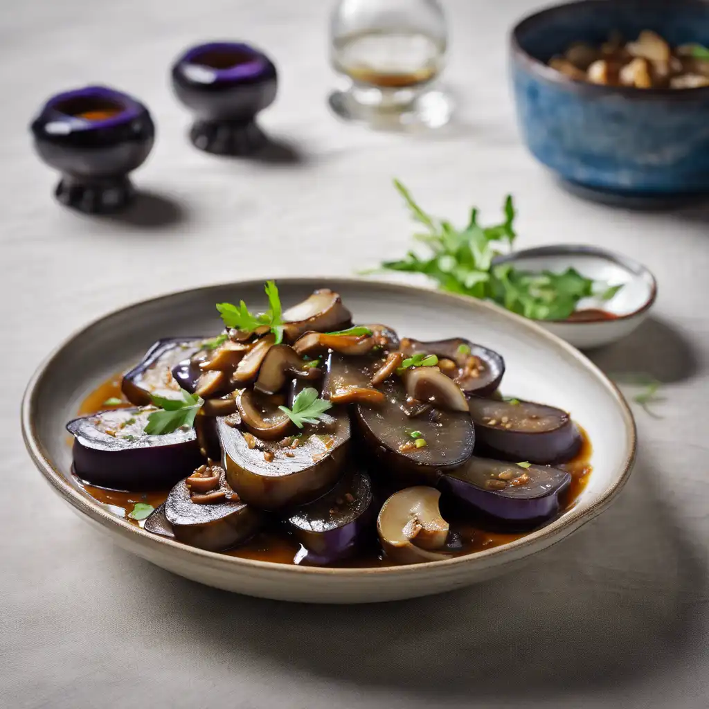 Braised Eggplant with Soy Sauce and Mushrooms