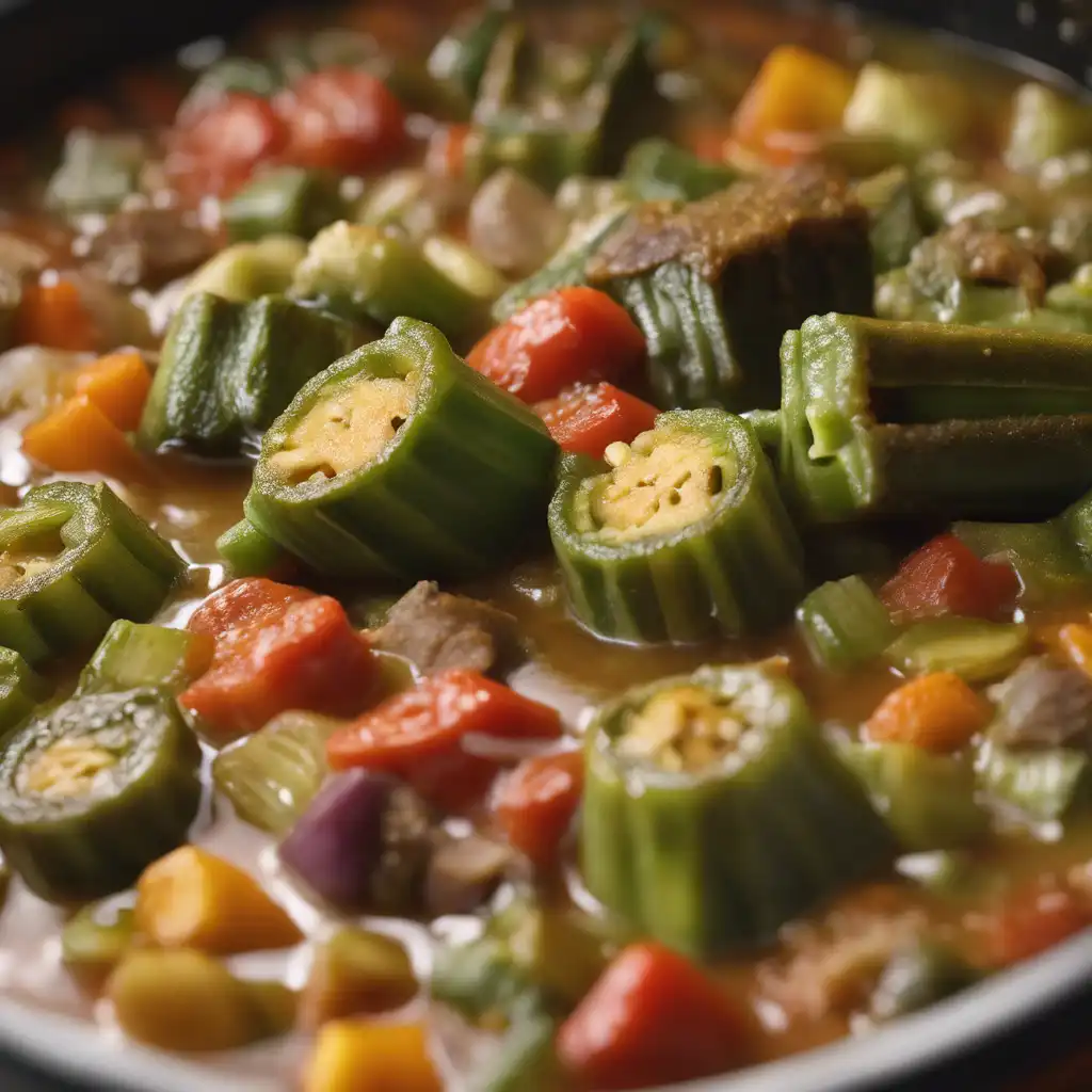 Okra Stew with Sauteed Vegetables