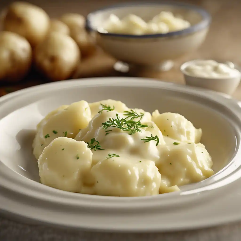 Mashed Potatoes with Garlic Sauce