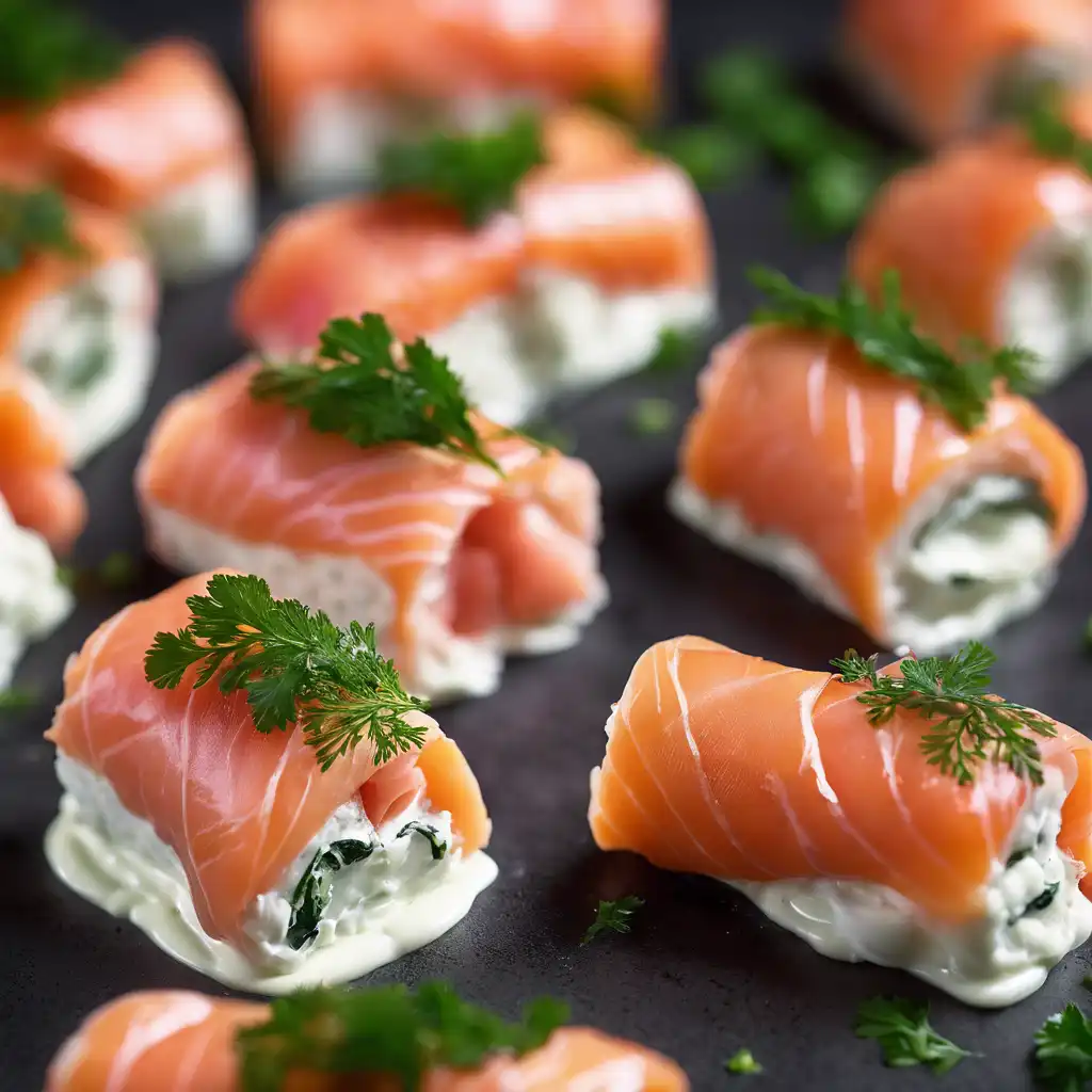 Smoked Salmon Rolls with Cream Cheese Filling