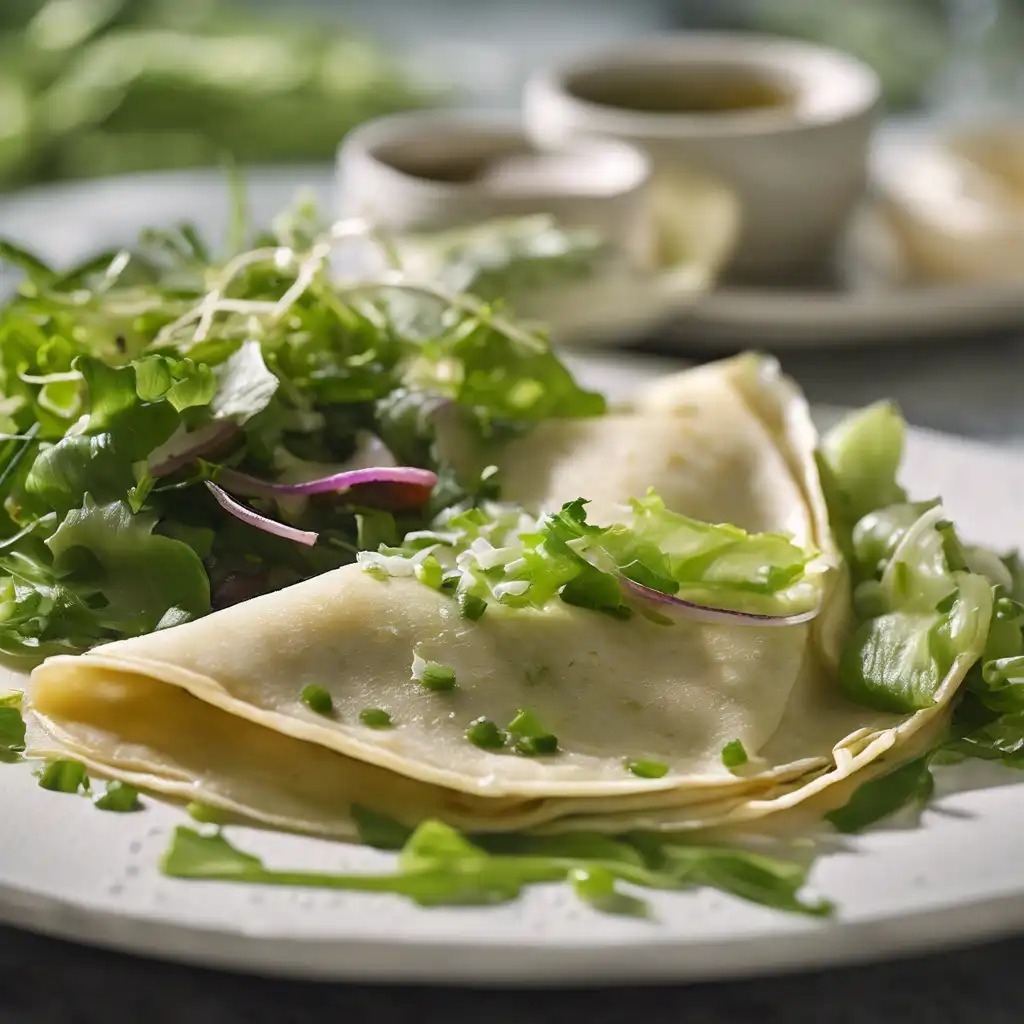 Palm Heart Crepes with Green Salad