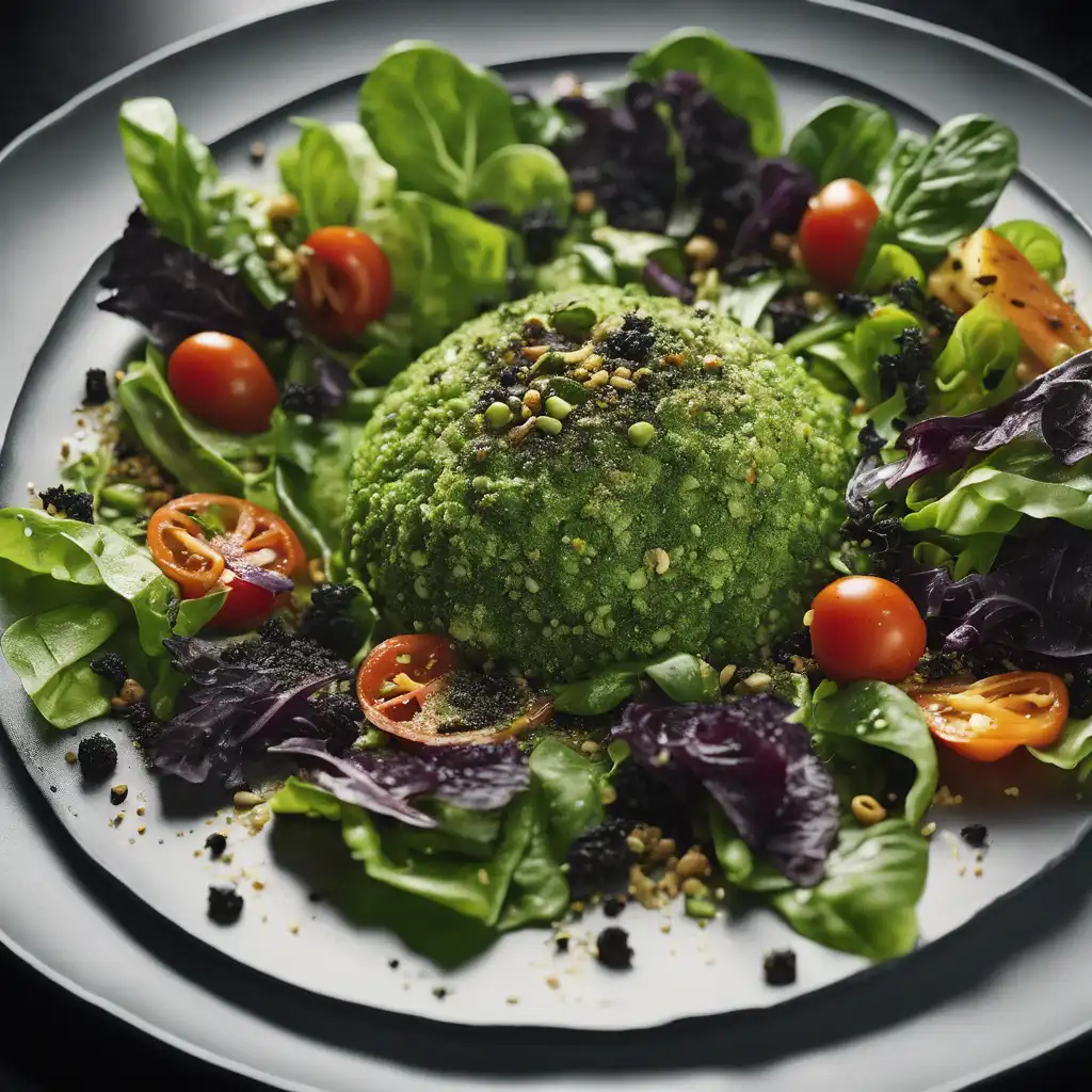 Green Salad with Pesto Powder