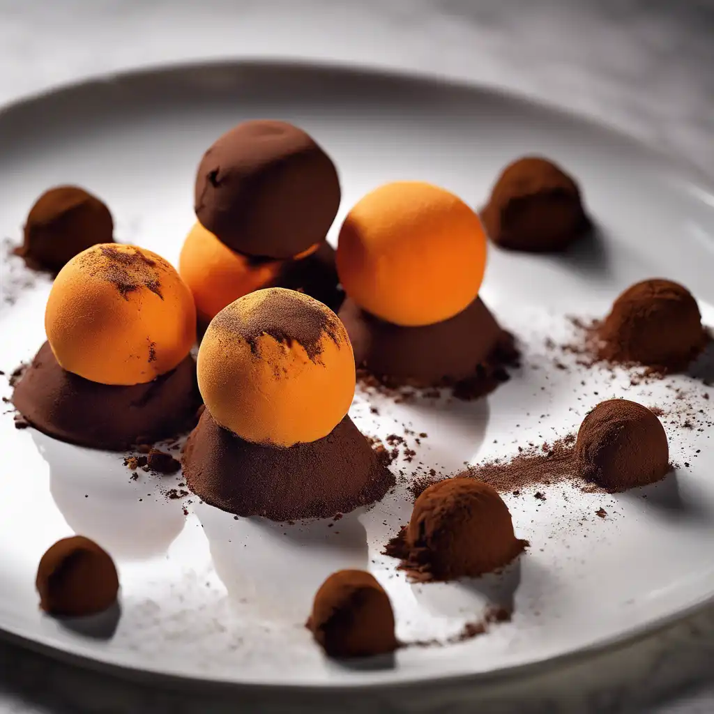 Creamy Orange Truffle with Cocoa Powder