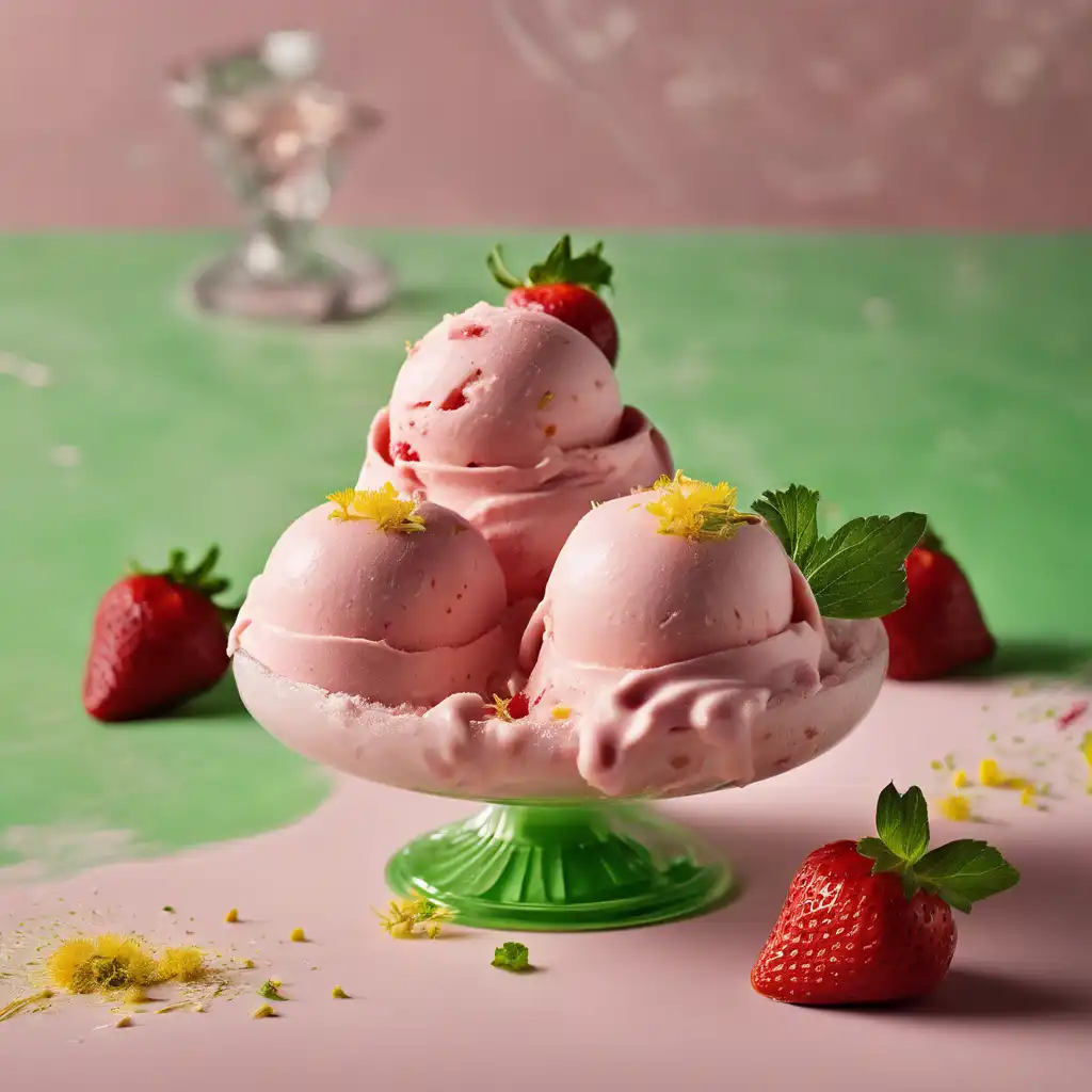 Strawberry Gelato with Dandelion