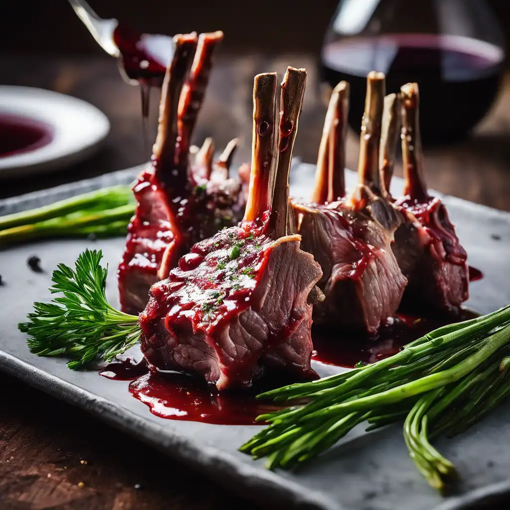 Lamb Racks with Olive Oil and Red Wine Glaze