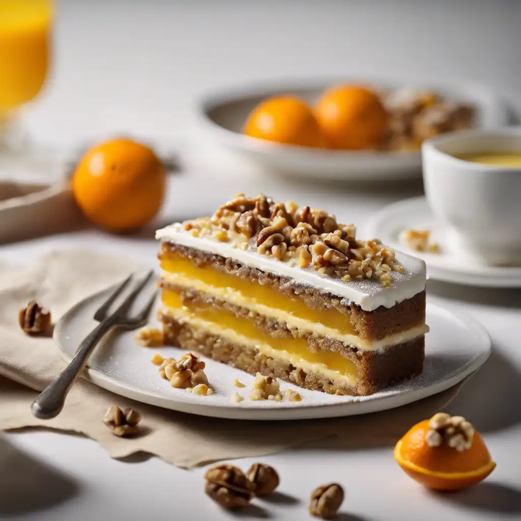 Walnut Cake with Orange Pudding