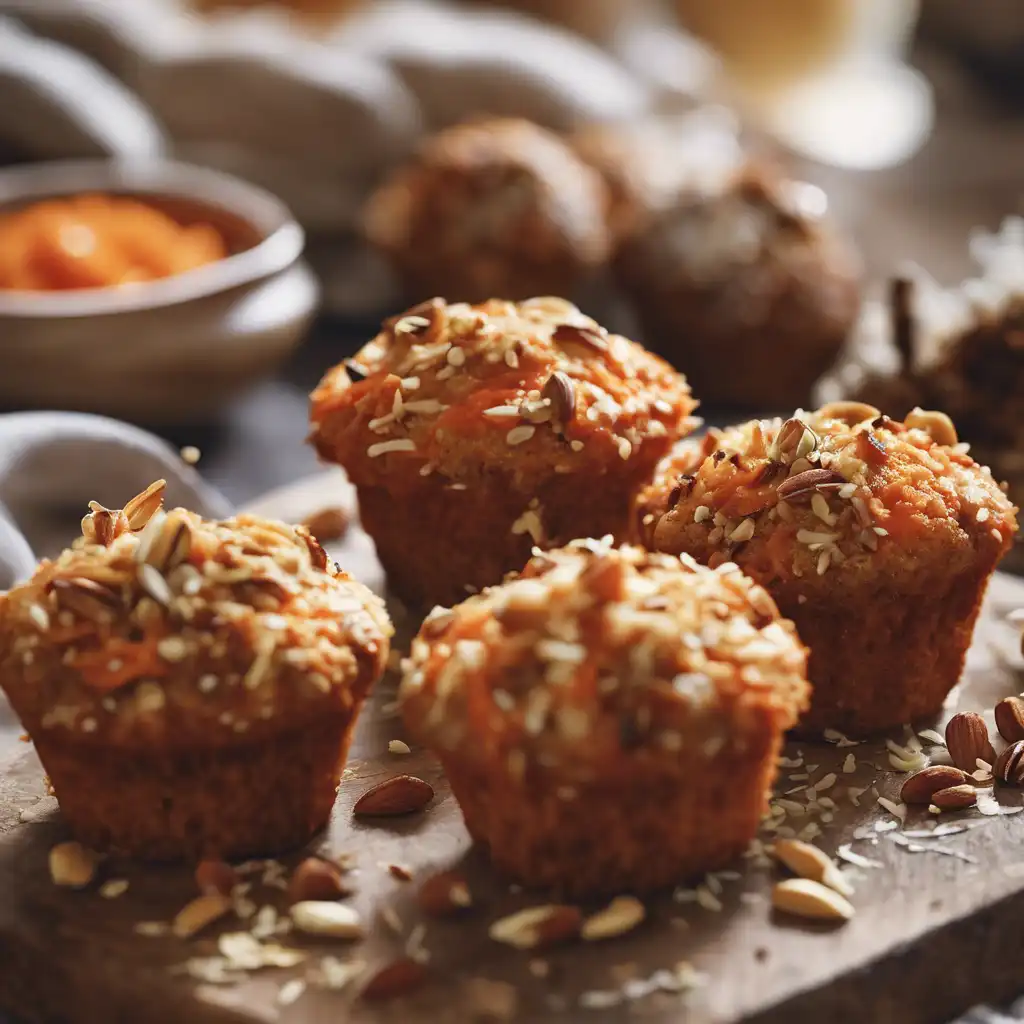 Carrot, Nuts, and Coconut Muffin